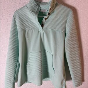 Talbots Light Green Quilted Pullover